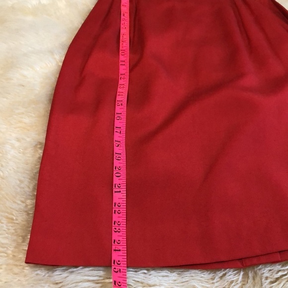 Red skirt silk rayon blend size 4 - Picture 7 of 8